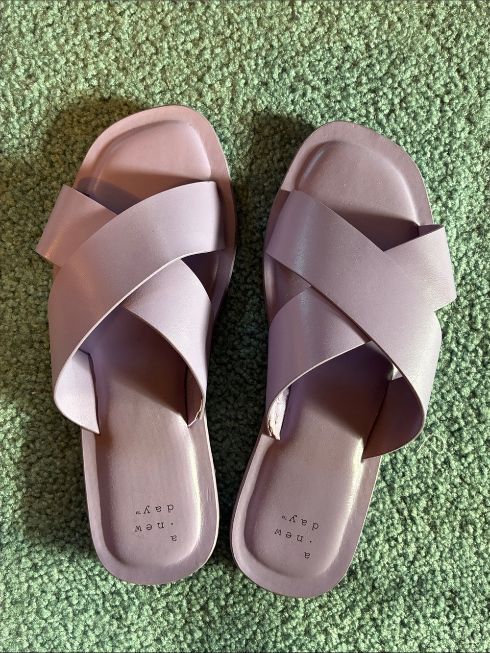a new day Dusty Lilac Crisscross Slide Sandals
